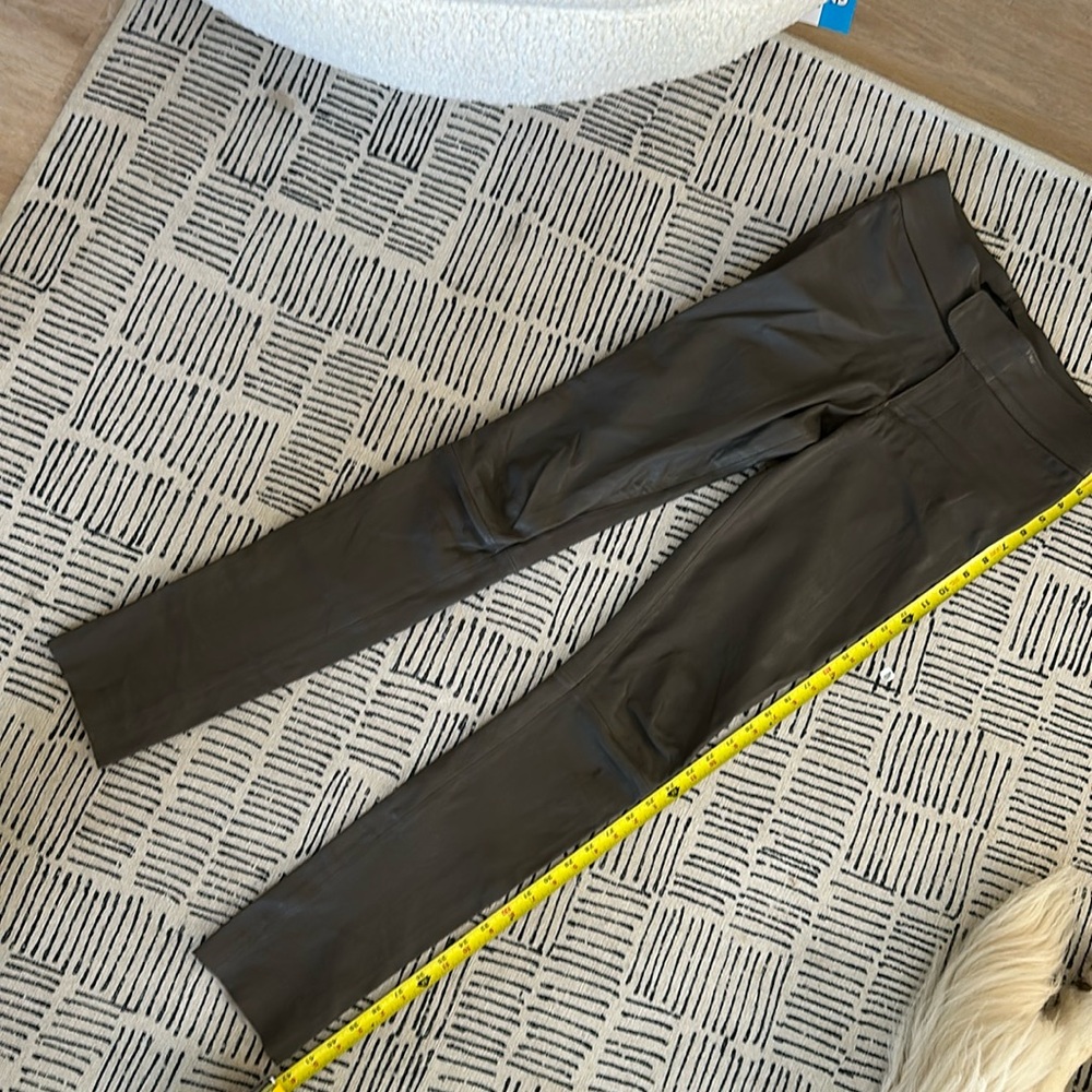 Dark gray, genuine leather pants by European label SLY